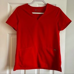 Figs Red Casma Scrub Top